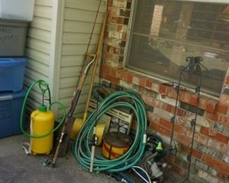 hose, sprayer, yard items