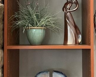 Agate Bookends, Silk Plant, Sculpture