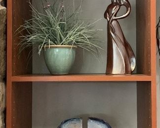 Agate Bookends, Silk Plant, Sculpture