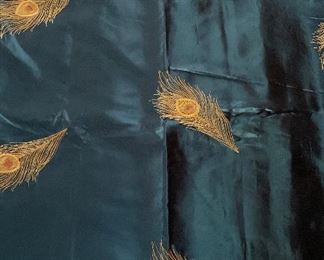 Pier I Imports Blue Peacock Feather Drapery Panels x 2 (54 x 84)