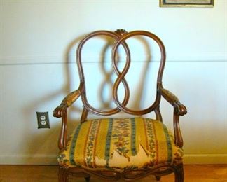 Six Ribbon Back Chairs (Dorothy Draper Style) Two Arm, Four Side