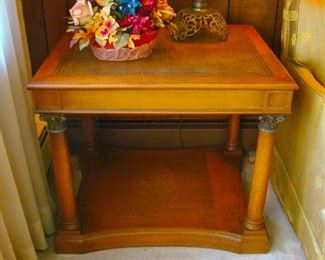 Leather Top End Table