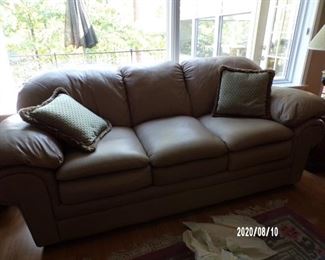 cream/taupe leather sofa