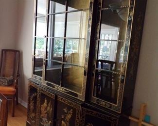oriental style china hutch