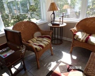 set of wicker/bamboo