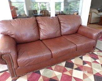 brown leather sofa