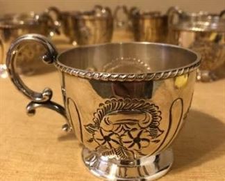 Hand Chases EPOC 1008 Silver Coffee Cups