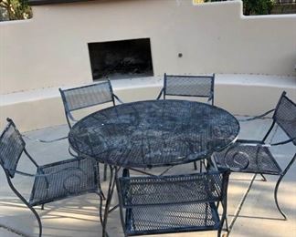 Iron Table and Chairs 6 chairs