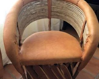 Southwestern Leather and Wood Chairs