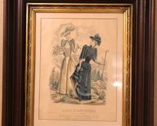 Vintage Print Ladies Strolling
