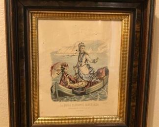 Vintage Thick Framed Girls Boating