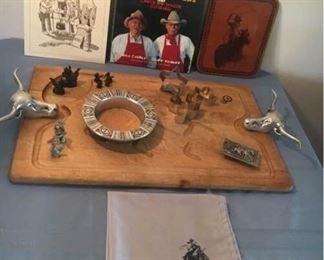 Western Cookbooks and Embellished Cutting Board