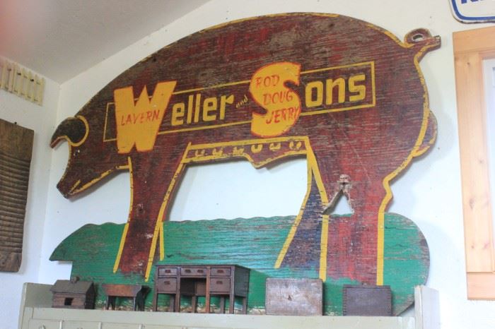 DOUBLE SIDED WOOD TRADE SIGN