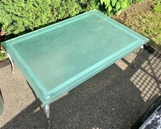 Frosted glass coffee table on modern chrome base. Great condition. Glass top is 1/2 inch thick. Bring two people to move. $45.00