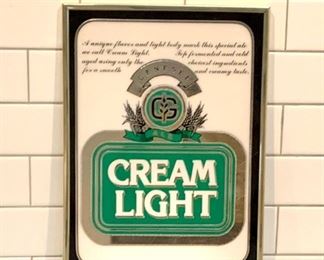 Genessee mirrored vintage Cream Light sign Good condition $22