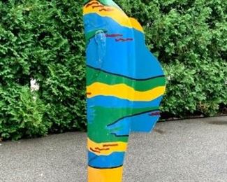Very tall 8' hand-painted cast fiberglass Marlin figure, the piece has a break on the back fin and is in otherwise good condition   $100 WAS $165