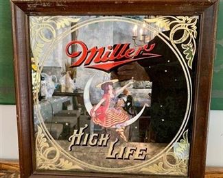 Vintage Miller High Life advertising mirror $45