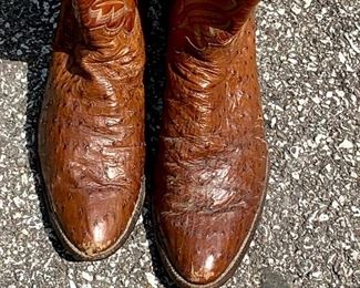Pair of Vintage Ostrich Cowboy boots in great condition for age, 1940s. Size 10B. $65