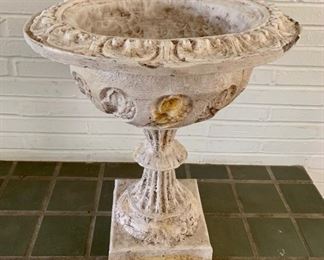 Large iron with resin overcoat urn. Stands approximately 29" high. $100