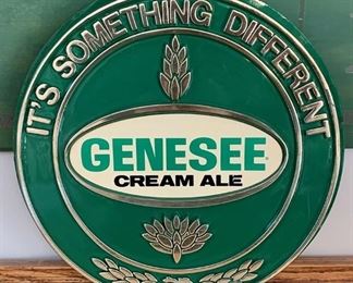Genesee Cream Ale metal advertising sign. Measures 18" diameter. Good condition. Vintage - $20