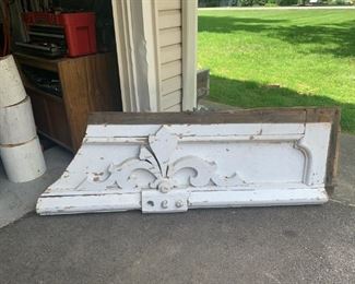 Large architectural piece off of old house. Solid wood. Beautiful salvage. $60