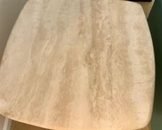 $65- Italian Marble End Table. 22”H x 27”L x 27”W