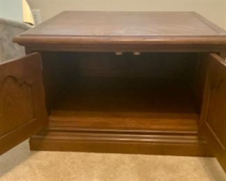 $30- Solid Wood Cabinet End Table. 18”H x 30”W x 30”L