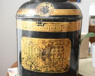 Parnell & Sons English Tole Painted Tea Tin $75
18" tall, 12" wide, 9.25" deep