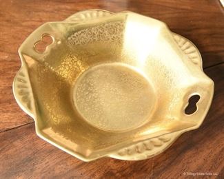 Pickard gold Flowers Pierced Dish  $30
6.25" x 5.625" x 1.75" deep