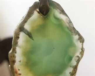 Polished geode slice pendant $12
2" long, 1.5" wide
