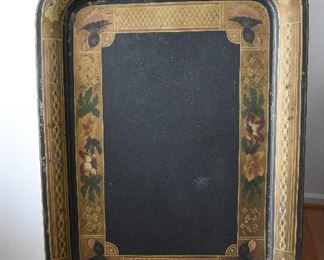 Large Rectangular Metal Tray $65
Tole Painted, some transfer. 26.5" x 20" Some paint loos on edges, consistent with age and wear.
