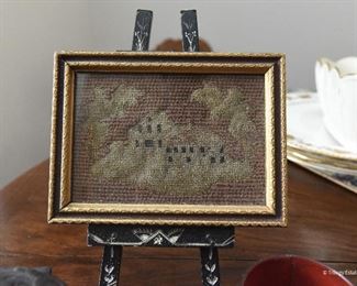 Small Framed Berlin Work on Easle $65
