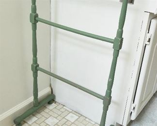 Green Wood Towel Rack $22