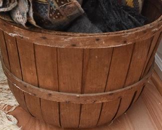 Vintage Oak Splint and Bentwood Handles Large Basket $85