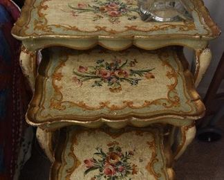 Set of Three Vintage Nesting Tables $85