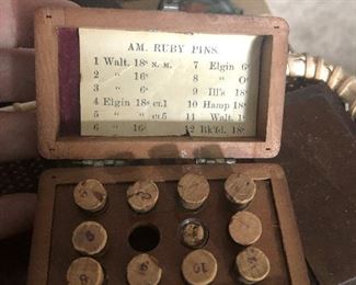 Lot of three Watchmaker's Jewels $75
The three boxes hold small vials with balance and roller rubies