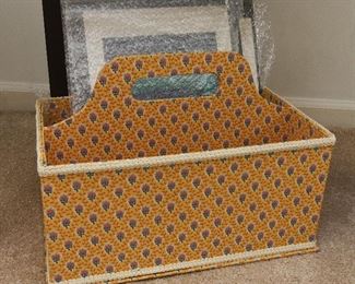 Fabric Covered Meida Caddy or Knitting Basket $22