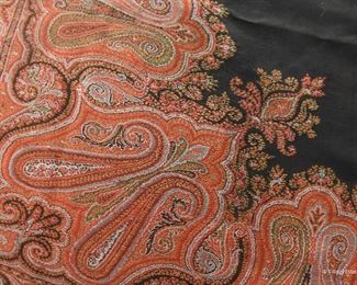 Scottish Paisley Wool Shawl/Throw $45
Approximately 6' x 4'. Unfinished edges