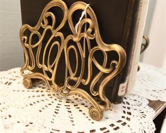 Expanding brass book rack $25
9" x 6" expands to 14.5" long