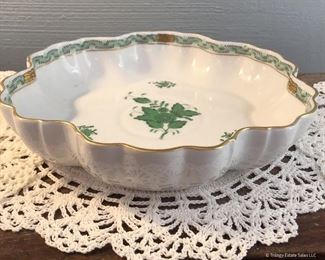 Herend Green "Chinese Bouquet" Large Fluted Edge Bowl $65
8.5" diameter