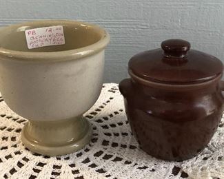 Bennington Pottery Egg Cup $3
Brown Bean Pot With Lid $3