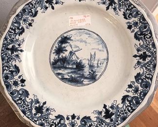 Scalloped Edge Delft Plate $20