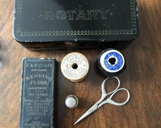 Rotary Metal Box & Contents $12