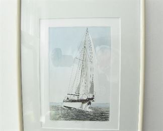 Frank Kaczmarek hand colored etching $45 approximately 10 x 16