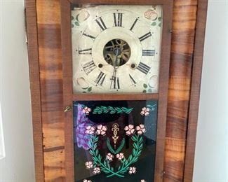 Antique Clock with reverse painted glass. Decorative only $40