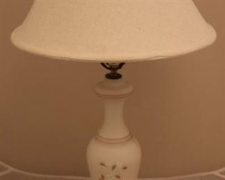 Lot# 2226 - Vintage Milk Glass Lamp