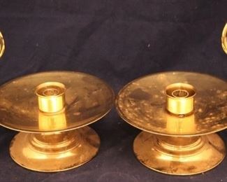 Lot# 2271 - Pair of 2 Vintage Brass Cand