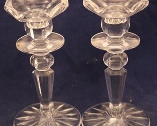 Lot# 2329 - Pair of Glass Candle Holders