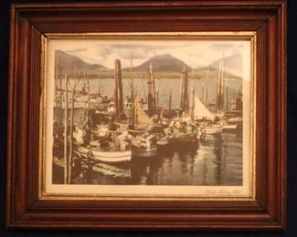 Lot# 2398 - Alaskan Fishing Fleet Framed