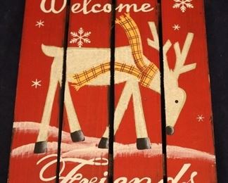 Lot# 2421 - Welcome Friends Wooden Sign